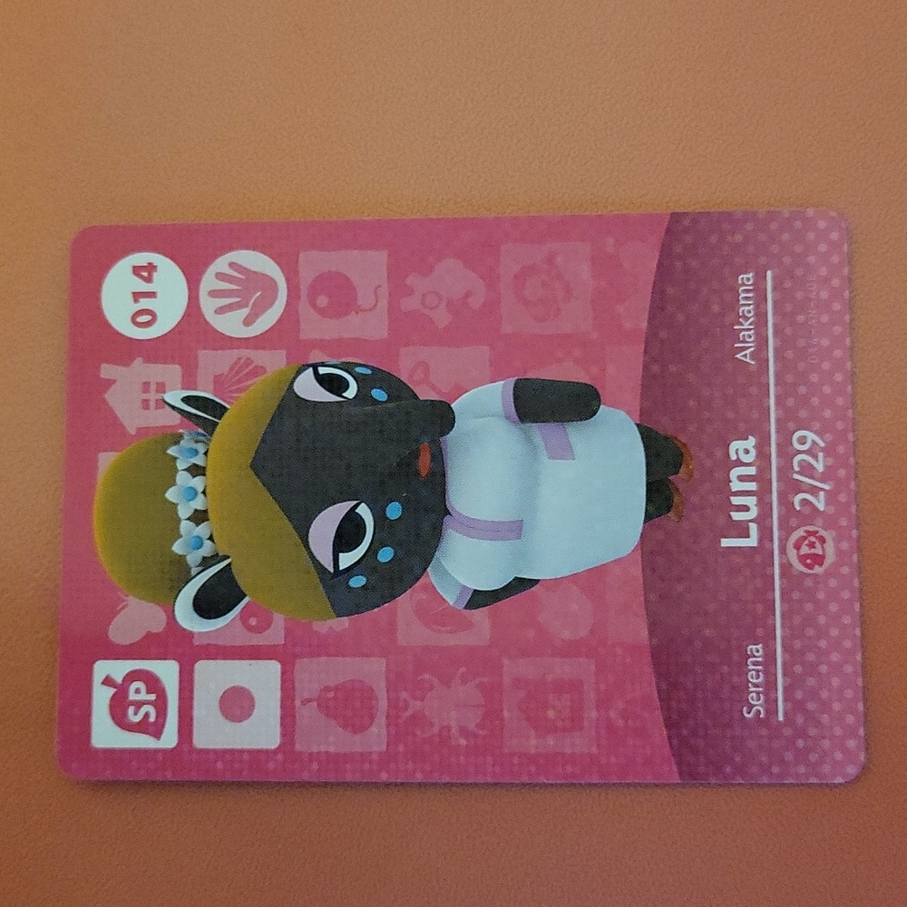Animal Crossing Luna 014 Amiibo Card